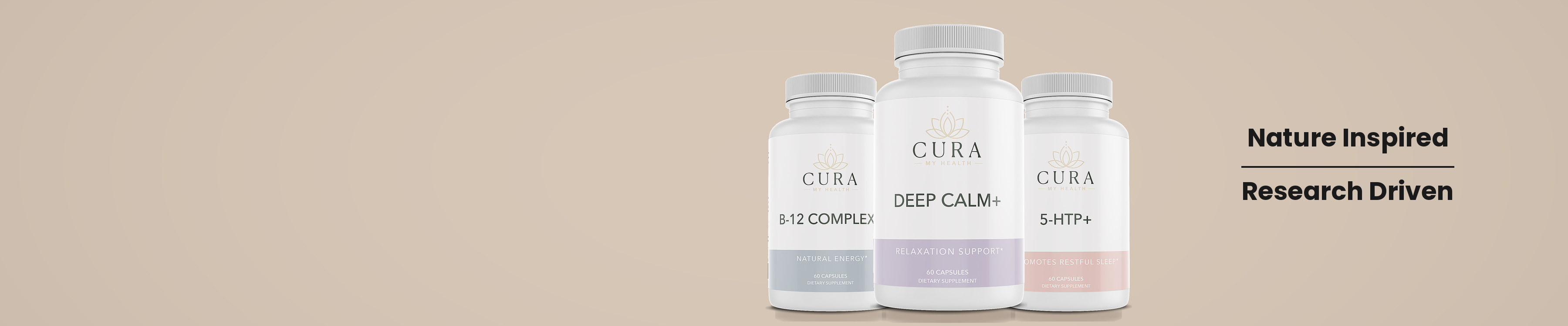 CuraMyHealth three-bottle hero (shorter banner)