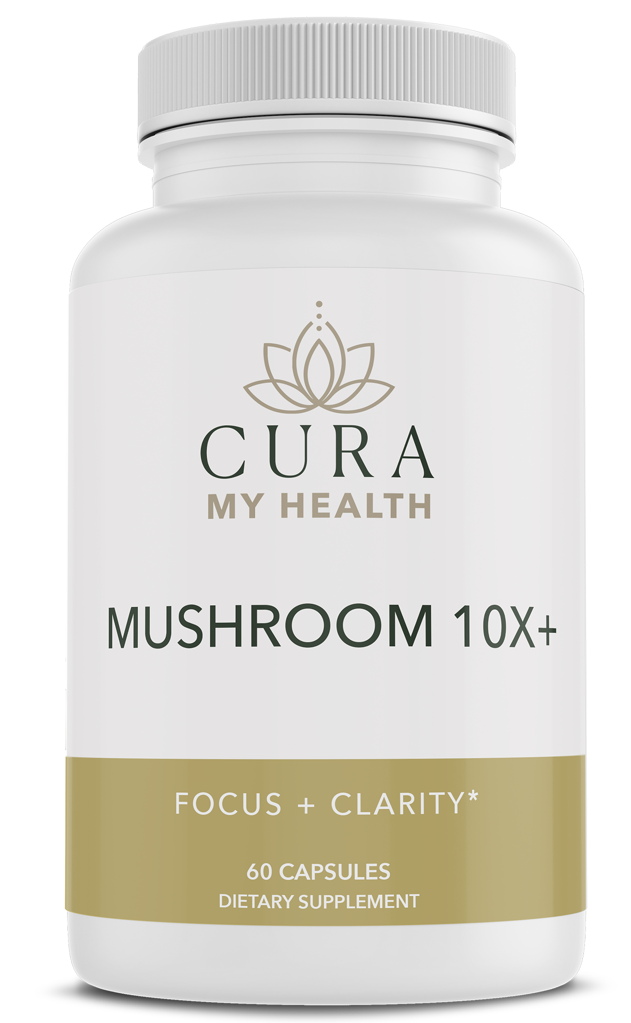 Mushroom 10x+ functional mushroom supplement by CuraMyHealth