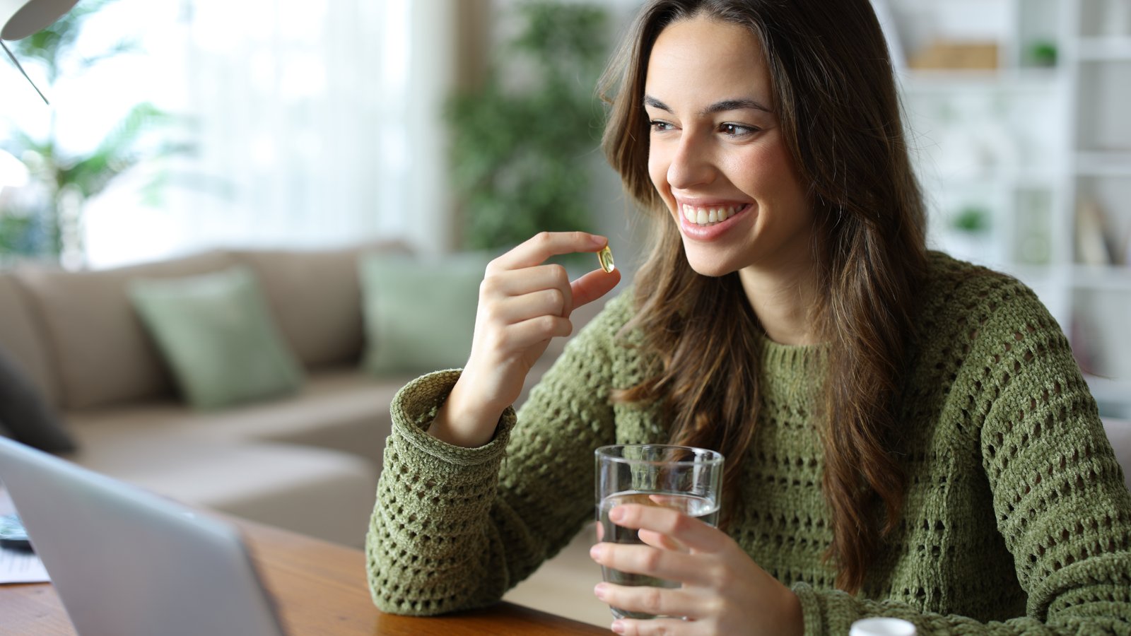 Woman relaxing at home, unwinding for better rest