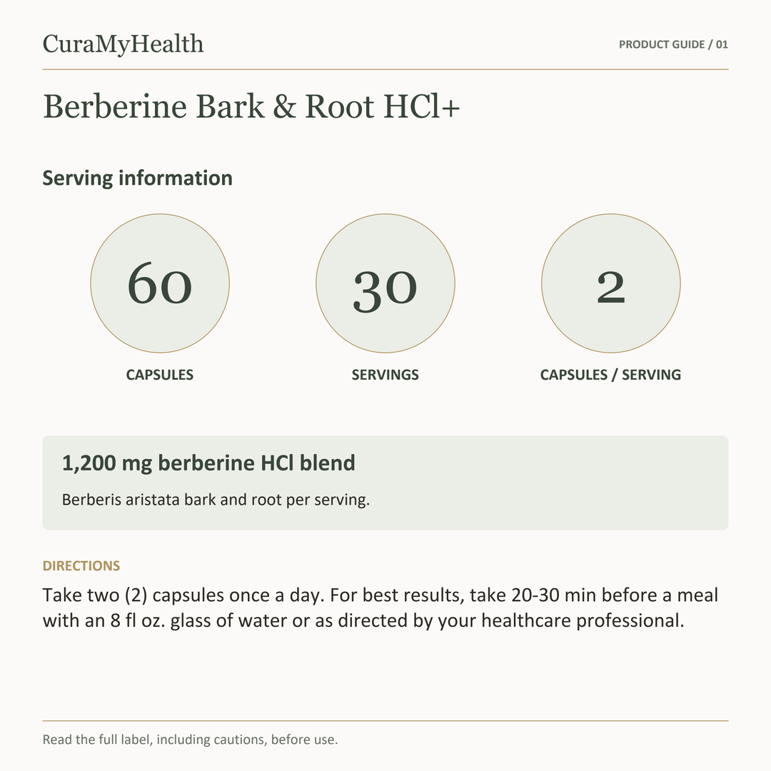 Berberine Bark & Root HCl+ - serving details