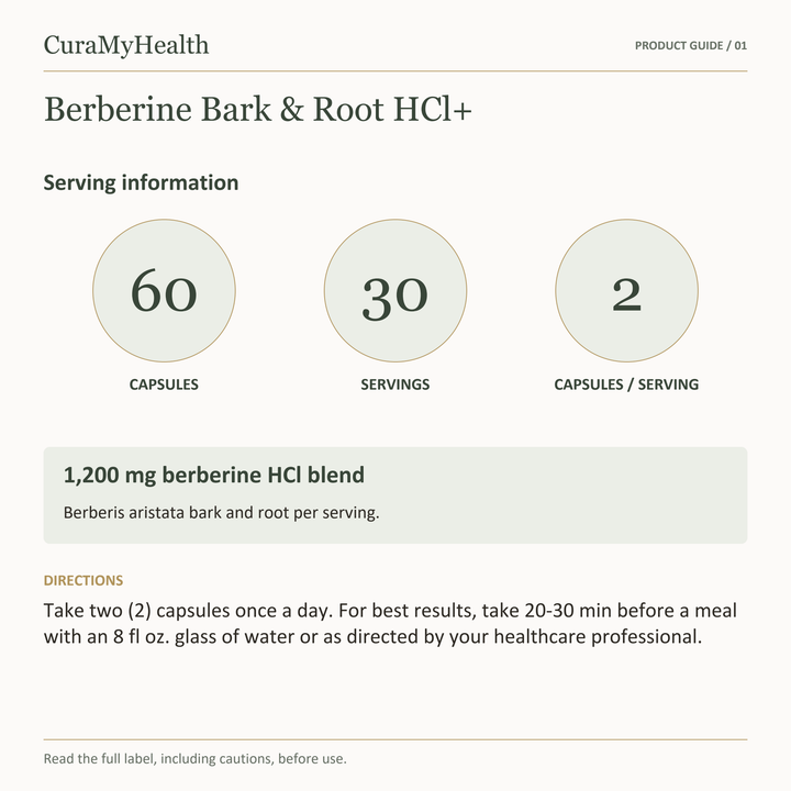 Berberine Bark & Root HCl+ - serving details