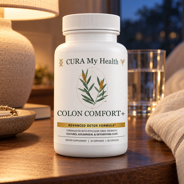 Colon Comfort+ bottle in a lifestyle setting