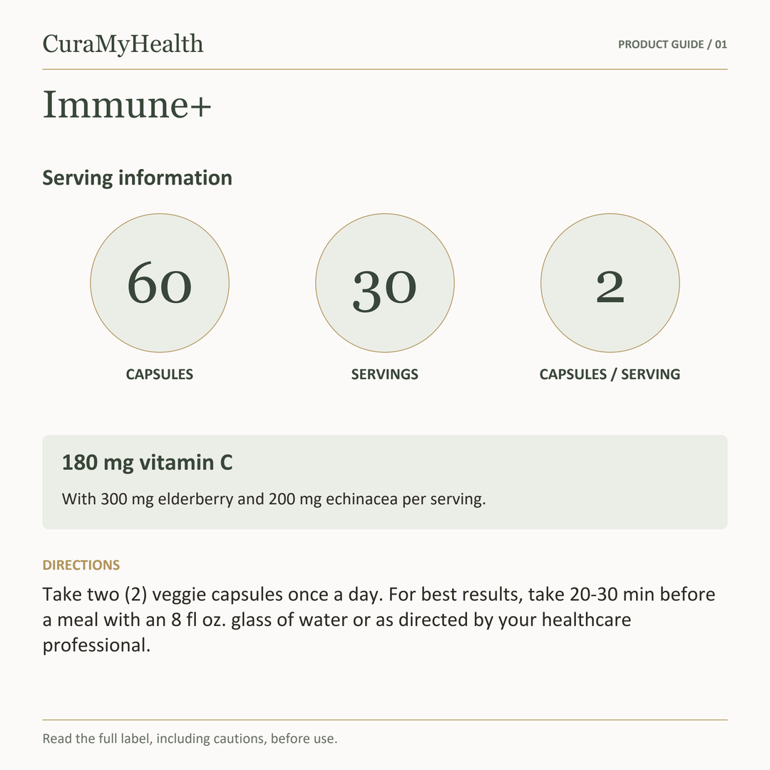 Immune+ - serving details