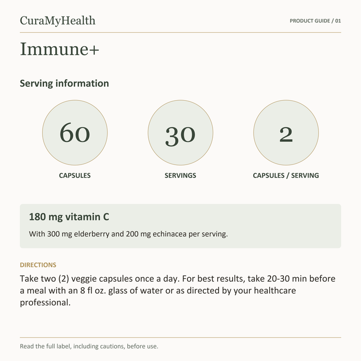 Immune+ - serving details