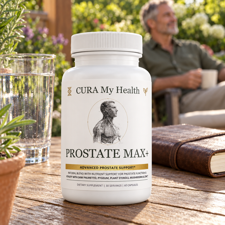 Prostate Max+ bottle lifestyle photo