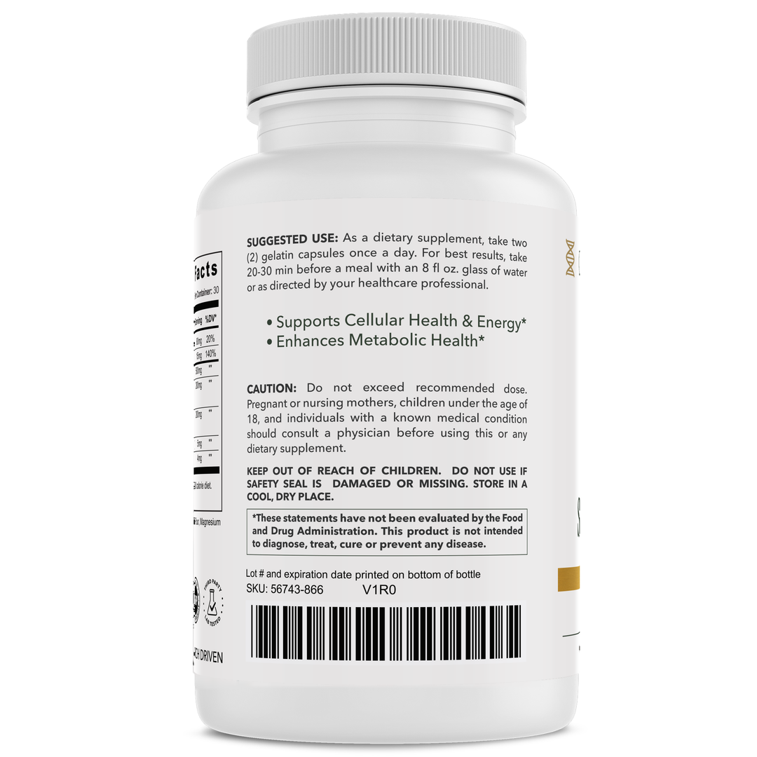 Shilajit+ bottle back with usage directions by CuraMyHealth