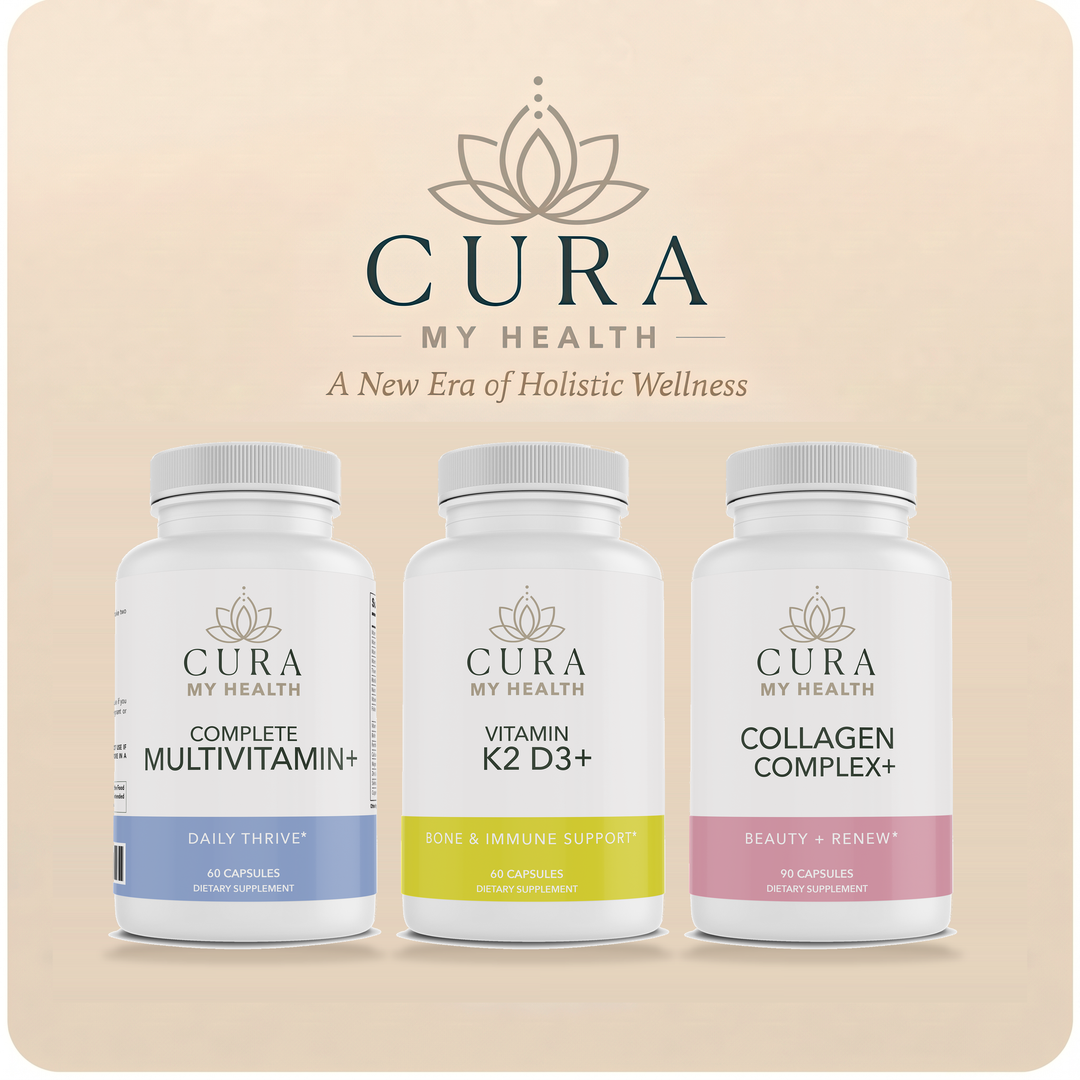 Daily Essentials Bundle — Complete Multivitamin+, Vitamin K2/D3+, and Collagen Complex+ by CuraMyHealth