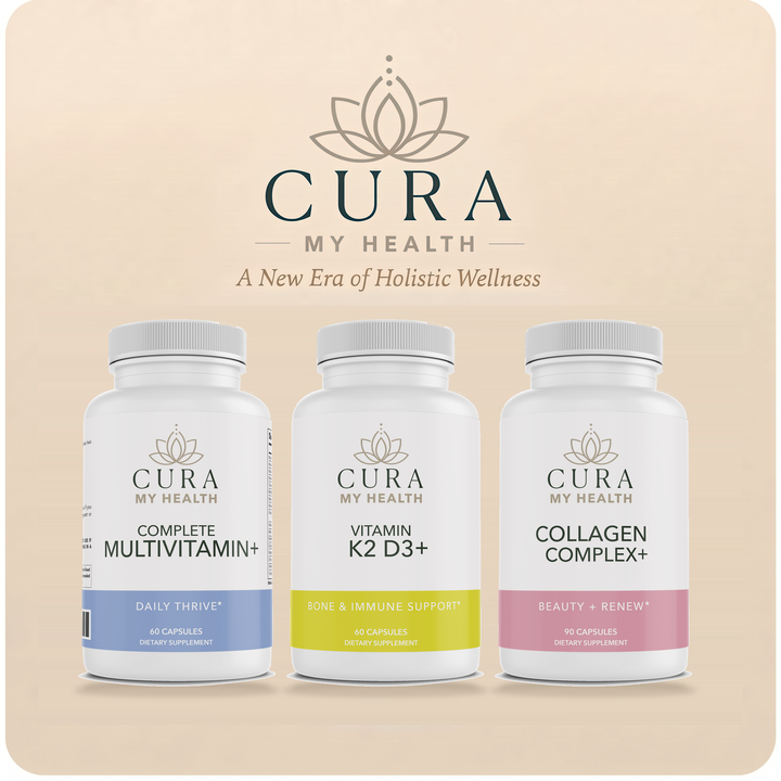 Daily Essentials Bundle — Complete Multivitamin+, Vitamin K2/D3+, and Collagen Complex+ by CuraMyHealth