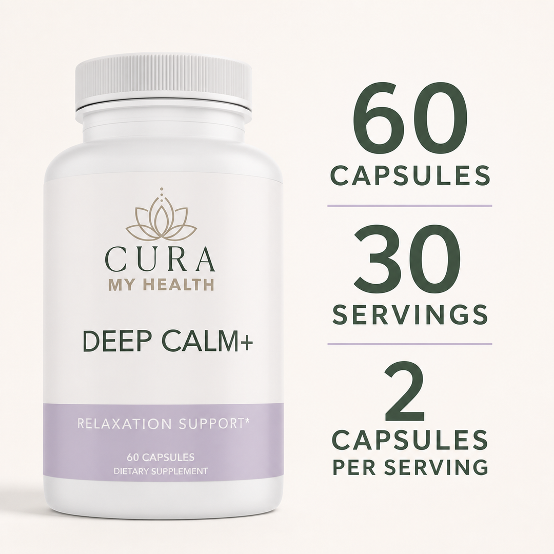 Deep Calm+ 60 capsules, 30 servings, and 2 capsules per serving