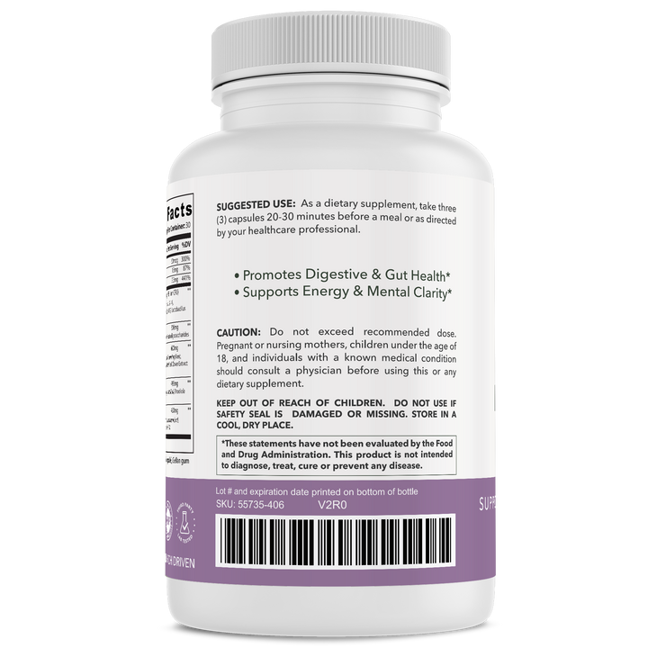 Menopause+ bottle back with usage directions by CuraMyHealth