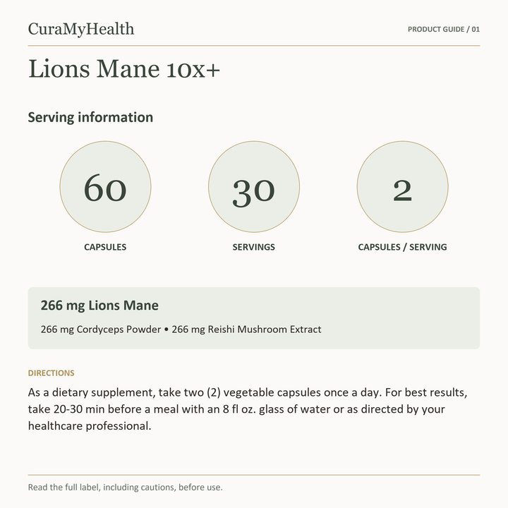 Lions Mane 10x+ - serving details