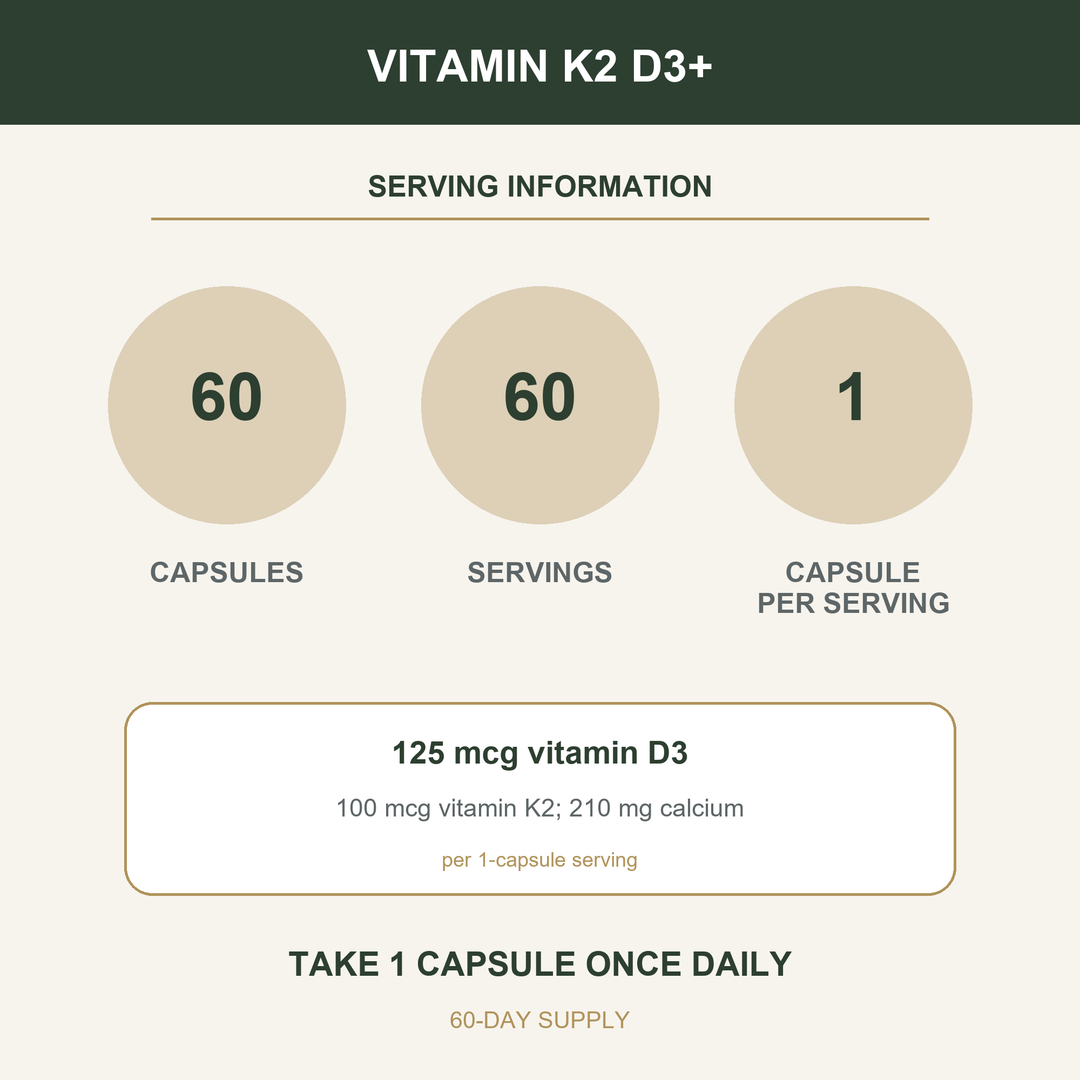 Vitamin K2/D3+ - serving details
